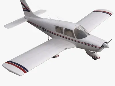 Light Aircraft Piper PA-28 Cherokee 3D model