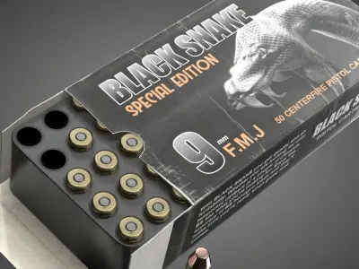 Pistol cartridges ammunition pack - 3D VR  AR  game ready  Low-poly 3D model