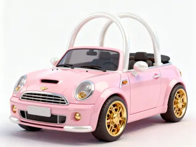 Stylized Urban Luxury Mini Car 3D Model Low-poly 3D model