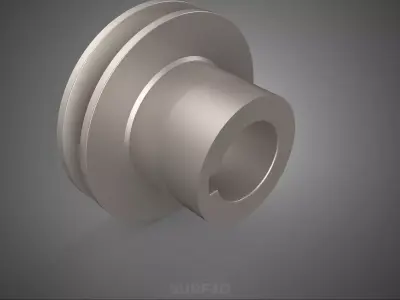 STANDARD 1 ONE SINGLE GROOVE TRACK PULLEY SHEAVE WHEEL BELT GEAR 3D model