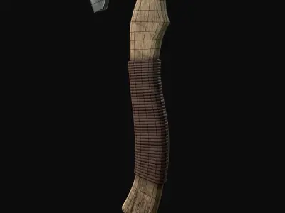 Onehanded Nordic battle axes Low-poly 3D model