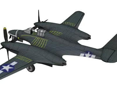 McDonnell XP-67 Low-poly 3D model purchase