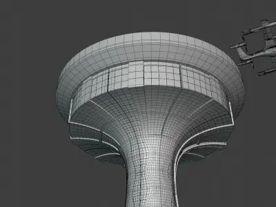 Future skyscraper with droneport 3D model