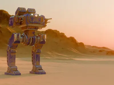  Apex Assault Mech  Low-poly 3D model