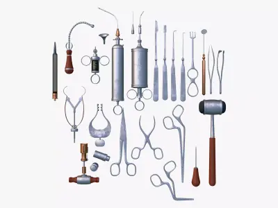 Antique Medical and Surgical Tools M1 3D model