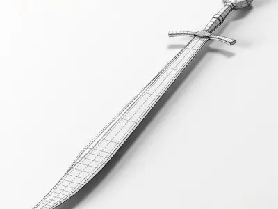 Realistic Sword Falshion Low-poly 3D model