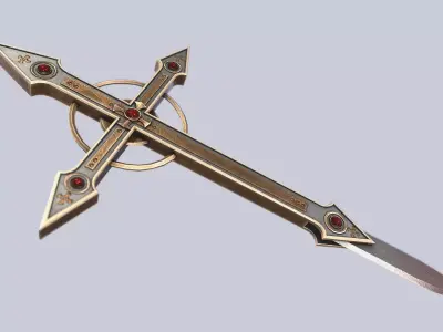 Vampire hunter weapon Low-poly 3D model
