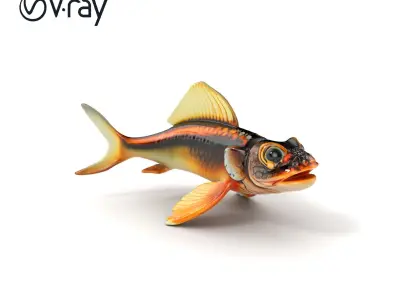 Dragonfish Stomias Boa Realistic 3D Model Pack Low-poly 3D model