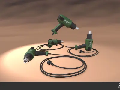 Heat Gun Set Low-poly 3D model