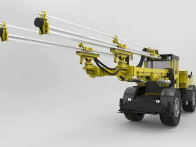 Atlas Copco boomer 3d model Low-poly 3D model