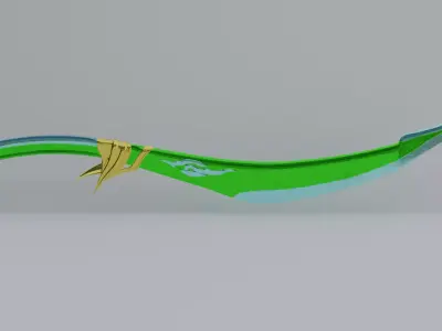 Green Sword Low-poly 3D model