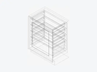 Storage Unit - Under Bench - Integral - Type 2 Low-poly 3D model