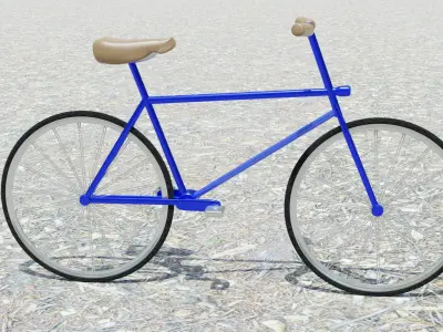 Bicycle on gravel 3D model