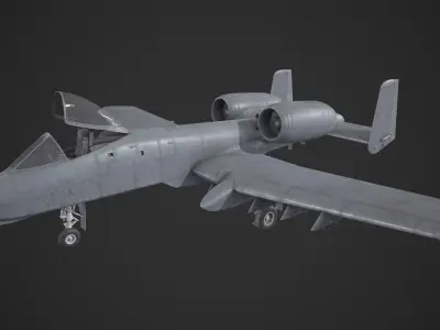 Fairchild Republic Ground Attack Plane Low-poly 3D model