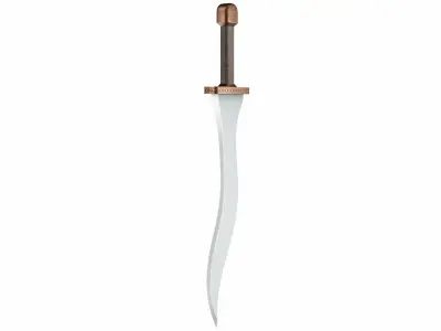 Curved sword 2 Low-poly 3D model