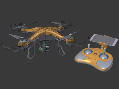 Gneneric Quadcopter Drone V2 Low-poly 3D model