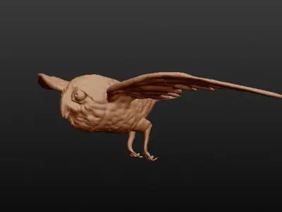 owl sculpted 3D model