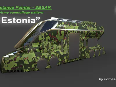 Estonia - Army Camouflage Pattern - SBSAR Material 3D model