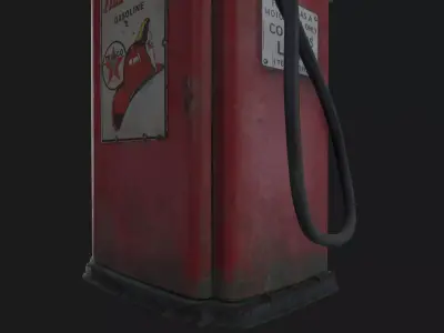 Vintage Gas Pump Low-poly 3D model Low-poly 3D model