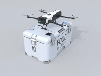 Food Delivery Drone quad copter 3D model