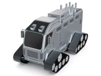 Snowcat Tracked Vehicle 3D model shop