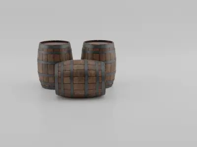 Medieval Barrel  Low-poly 3D model