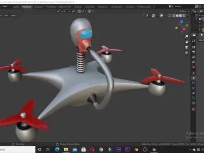 drone flying Low-poly 3D model