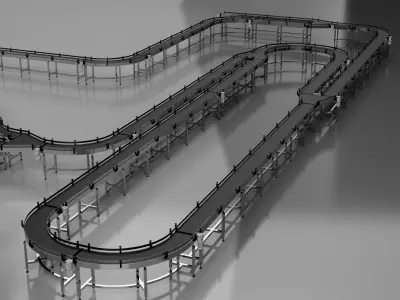 Conveyor Belt Assembly Line 3D model purchase