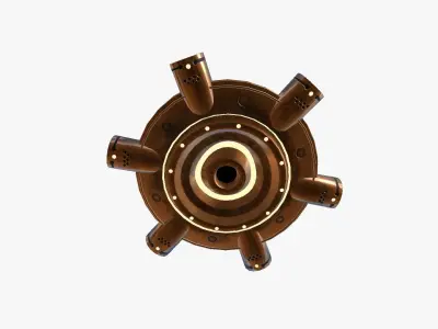 Alien Spaceship UFO J06 Copper - Sci Fi Spacecraft Design Low-poly 3D model