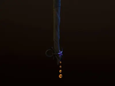 Emissive Magic Staff Low-poly 3D model