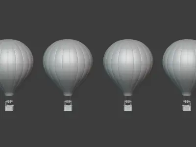 Hot Air Balloons Low-poly 3D model