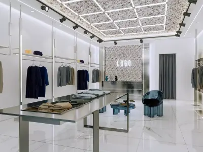 shop fashion Clothes brand Modern 3D model