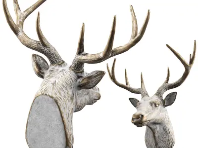 Deer Head Trophy Taxidermy by lllax Low-poly 3D model