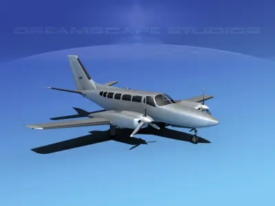 Cessna 404 Titan Bare Metal 3D model