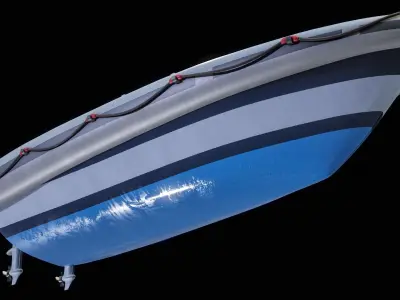  Coastal Guard Inflatable Boat PBR Low-poly 3D model