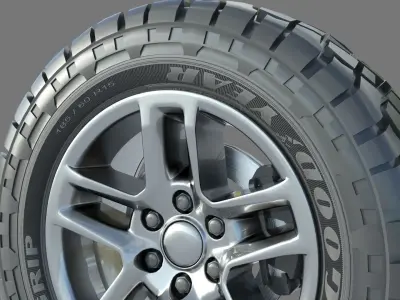 Wheel rim tire 17 3D model