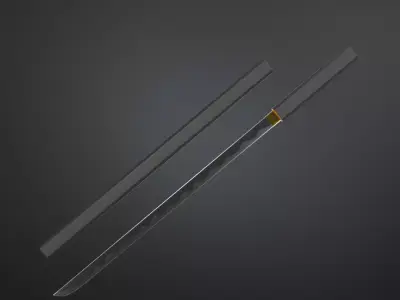 Shirasaya katana blade black edition 3D model
