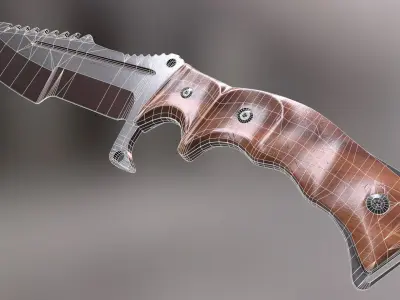 HuntsMan Knife PBR Low-poly 3D model
