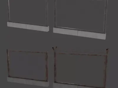 Barbed Wire Fence Low-poly 3D model