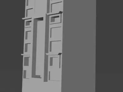 It is cartoon building 3D print model