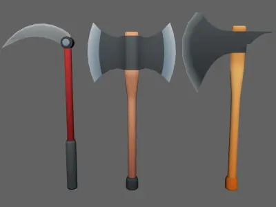 Low Poly Weapon Pack - 15 Pieces Low-poly 3D model