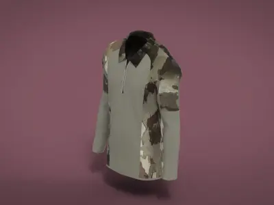 Military Outfit - T-shirt Low-poly 3D model 48