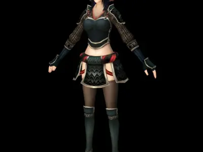 fantasy medieval women Low-poly 3D model