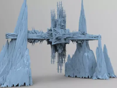 Spaceship cliff base 2  3D model