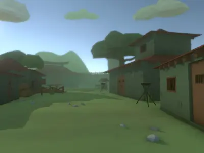 Low Poly Medieval Buildings Pack Low-poly 3D model