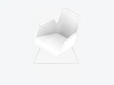 Furniture - Chair - Contemporary - Wire - Legs 2 Low-poly 3D model
