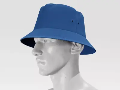 Bucket Hat - Blue PBR 4K Low-poly 3D model