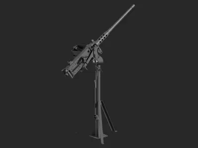 Browning m2 gun 3d model machine gun Low-poly 3D model