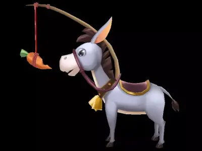 donkey lowpoly Low-poly 3D model