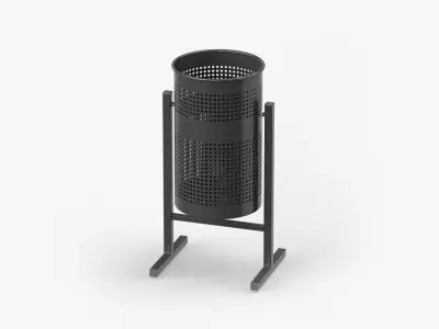Street Bin Outdoor Metal 03 Low-poly 3D model